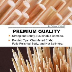 17.5"Natural Bamboo Skewers Sticks for Appetiser,  Fruit, Cocktail, Kabobm, Chocolate Fountain, Grilling, Barbecue, Kitchen, Crafting and Party